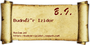 Budnár Izidor névjegykártya
